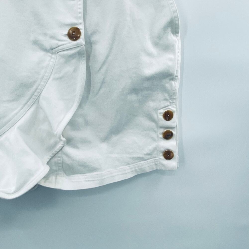 AMUR White Sleeveless Ruffle Front Button Mini Dress - Picture 9 of 14